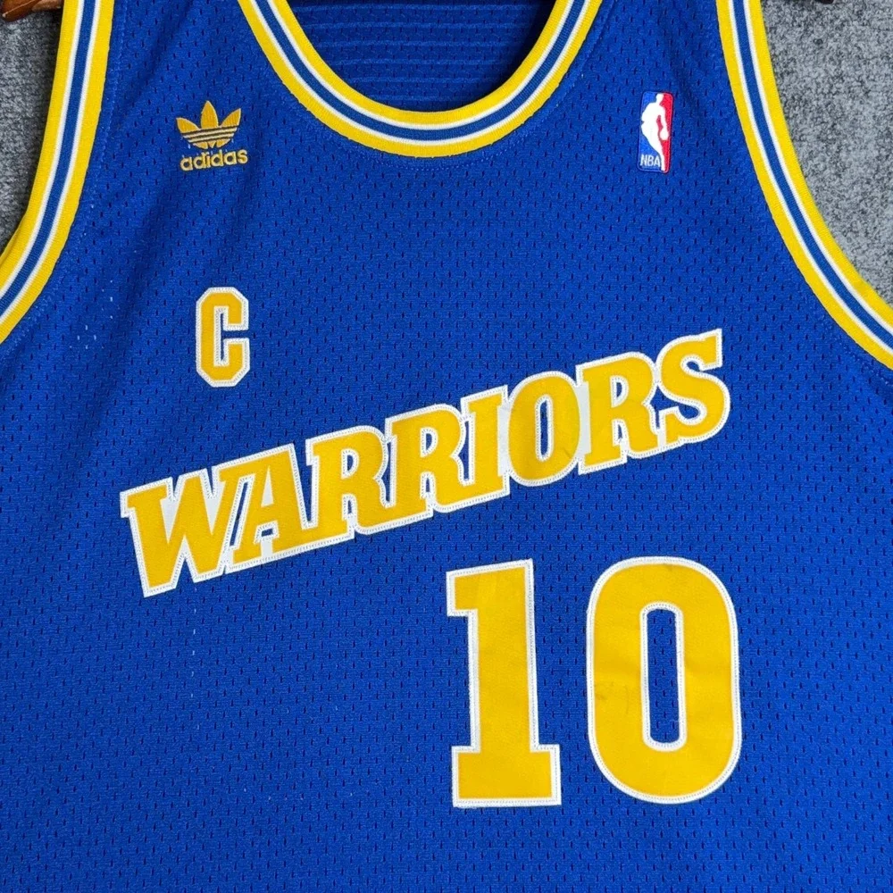 Vintage Adidas Hardwood Classics Warriors Jersey Mens XL Blue Tim Hardaway 10+2